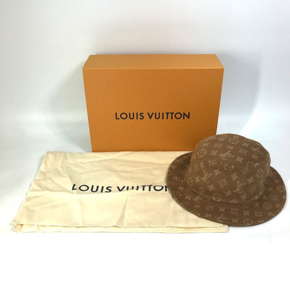 LOUIS VUITTON hat M77295 wool Brown Monogram Bob Carry On Women M Used Authentic