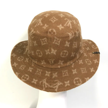 LOUIS VUITTON hat M77295 wool Brown Monogram Bob Carry On Women M Used Authentic