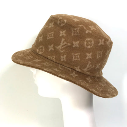 LOUIS VUITTON hat M77295 wool Brown Monogram Bob Carry On Women M Used Authentic