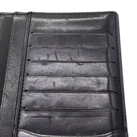 Berluti Folded wallet leather Dark purple typex black calligraphy Ebene mens Used Authentic