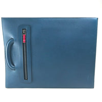 Christian Louboutin Tote Bag leather Blue x Silver Metal Studs Trick track mens Used Authentic