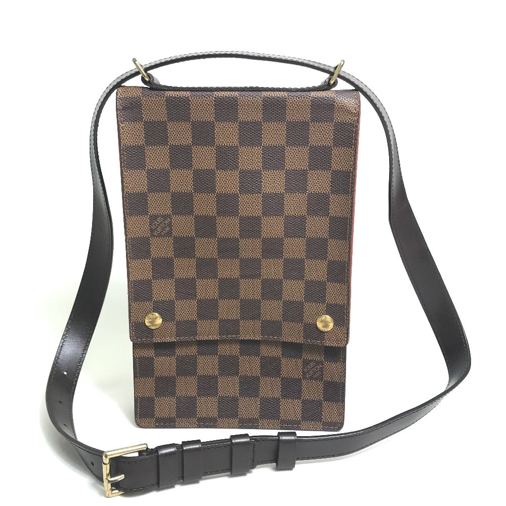 LOUIS VUITTON Shoulder Bag N45271 Damier canvas Brown Damier Portello Women Used Authentic