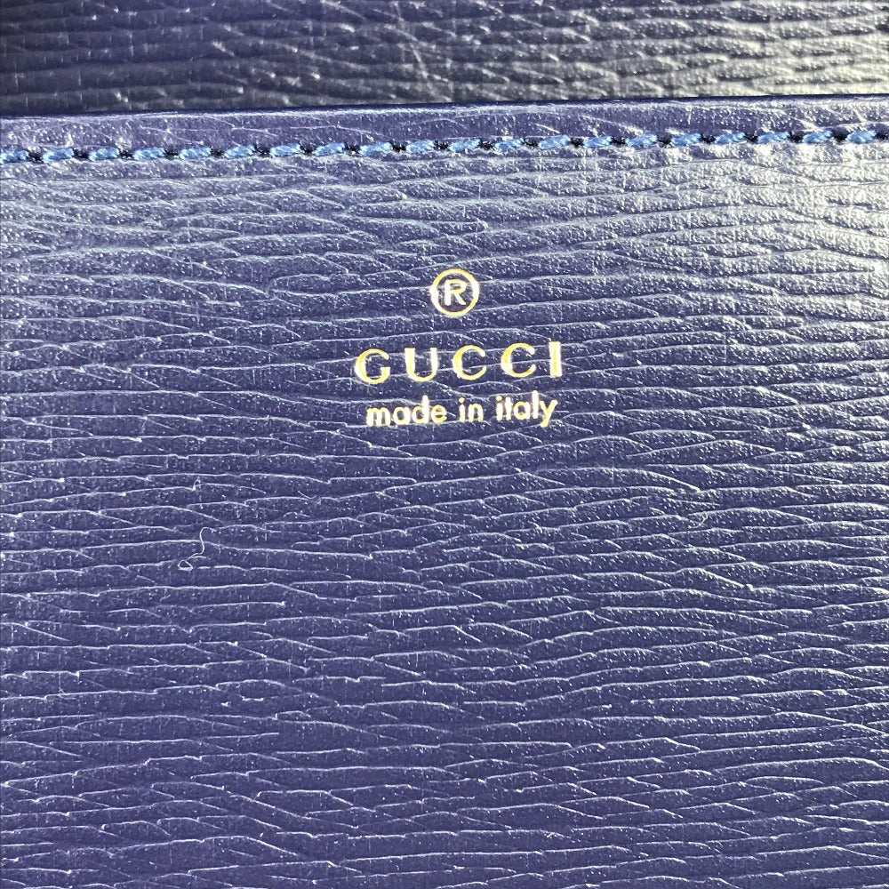 GUCCI Long Wallet Purse 621892 leather Navy x red Horsebit 1955 Dot Polka Dot Chain wallet Women Used Authentic