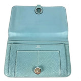 HERMES Long Wallet Purse Togo blue Long wallet Dogon Duo GM Women Used Authentic
