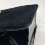 CELINE Shoulder Bag Velor / leather black Gamaguchi vintage Women Used Authentic