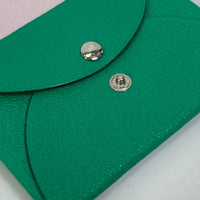 HERMES Card Case Shave green Coin Pocket Coin case Card Case Calvi duo Women Used Authentic