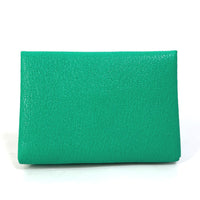 HERMES Card Case Shave green Coin Pocket Coin case Card Case Calvi duo Women Used Authentic