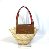 Christian Louboutin Handbag 1215226 Raffia leather beige basket bag basket bag basket Women Used Authentic