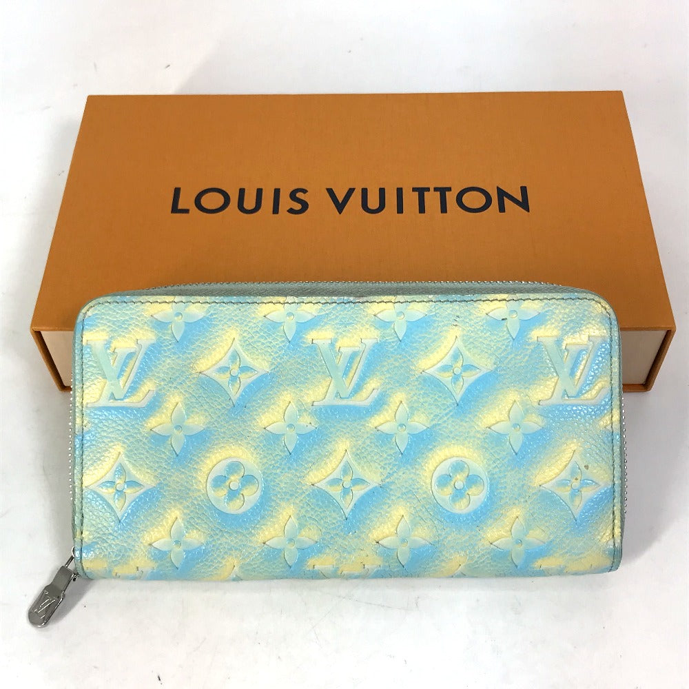 LOUIS VUITTON Long Wallet Purse M81466 Monogram Ann Platt Leather yellow Monogram Ann Platt Zippy wallet Women Used Authentic