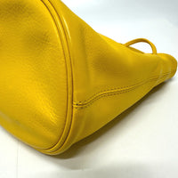 BALENCIAGA Shoulder Bag 638342 leather yellow Bucket bag EVERYDAY drawstring Women Used Authentic