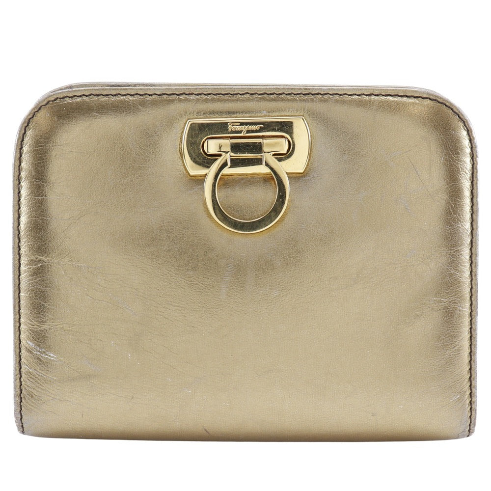 Salvatore Ferragamo Shoulder Bag AQ214734 Calfskin gold Gancini ChainShoulder