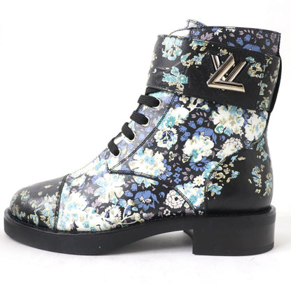 LOUIS VUITTON boots leather Black x multicolor 37