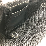 BALENCIAGA Handbag 695612 Nylon/Lambskin black logo ibiza basket bag Ibiza Small With Strap Basket Black Cord Women Used Authentic