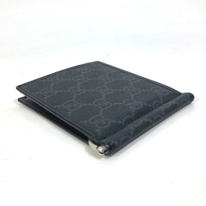 GUCCI Folded wallet 700686 GG Supreme Canvas black GG money clip Interlocking G Card Case Wallet mens Used Authentic