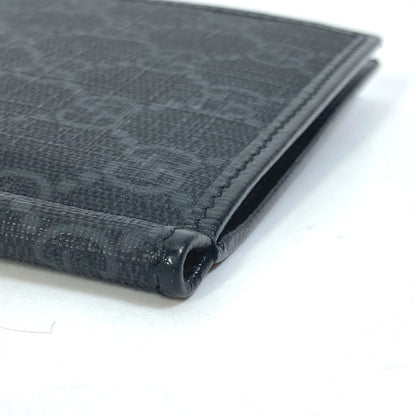 GUCCI Folded wallet 700686 GG Supreme Canvas black GG money clip Interlocking G Card Case Wallet mens Used Authentic