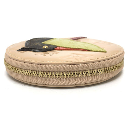 LOUIS VUITTON Coin case M91388 Monogram Vernis beige Monogram Vernis Portomonet Oiseau Women Used Authentic