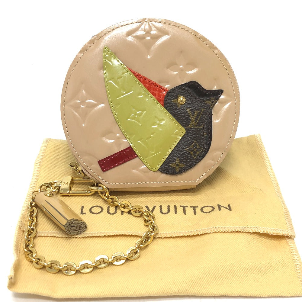 LOUIS VUITTON Coin case M91388 Monogram Vernis beige Monogram Vernis Portomonet Oiseau Women Used Authentic