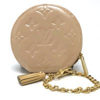 LOUIS VUITTON Coin case Monogram Vernis Portomonet Oiseau Monogram Vernis M91388 beige Women Used Authentic