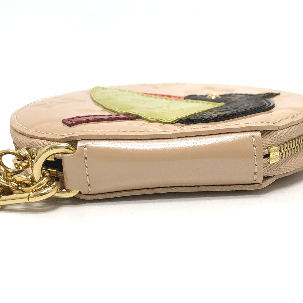 LOUIS VUITTON Coin case M91388 Monogram Vernis beige Monogram Vernis Portomonet Oiseau Women Used Authentic