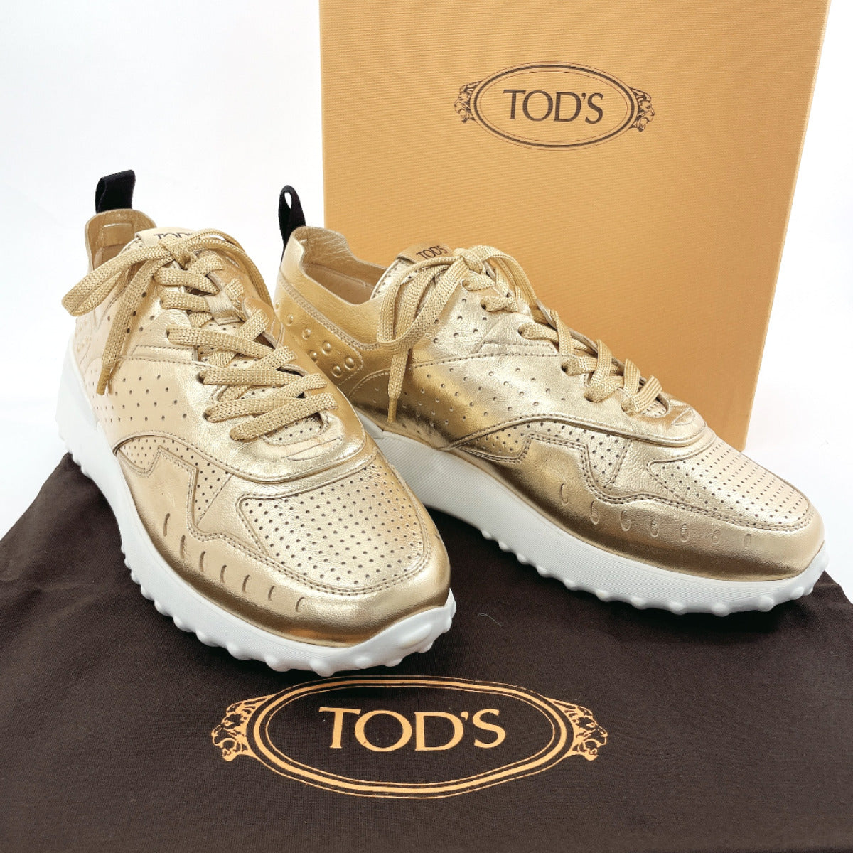 TOD’S sneakers XXW80A0W590MTZ leather gold 40