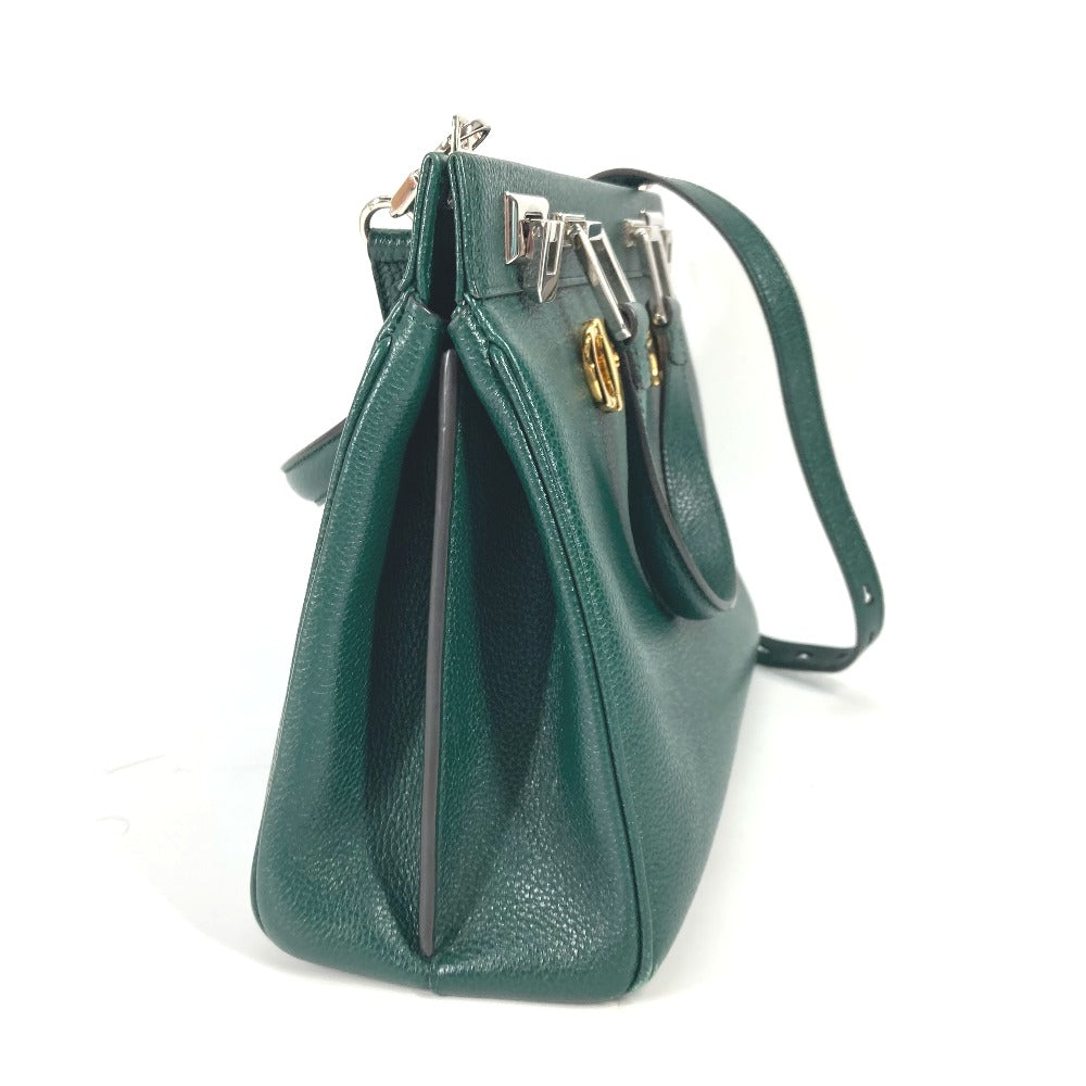 GUCCI Handbag 569712 leather green Zumi Small GG Women Used Authentic