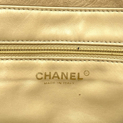 CHANEL Handbag Mouton / Leather Beige x Gold Metal CC COCO Mark Mokomoko Women Used Authentic