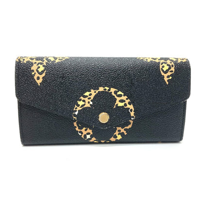 LOUIS VUITTON Long Wallet Purse M67875 Monogram canvas black Monogram jungle Portefeuille Sarah Women Used Authentic