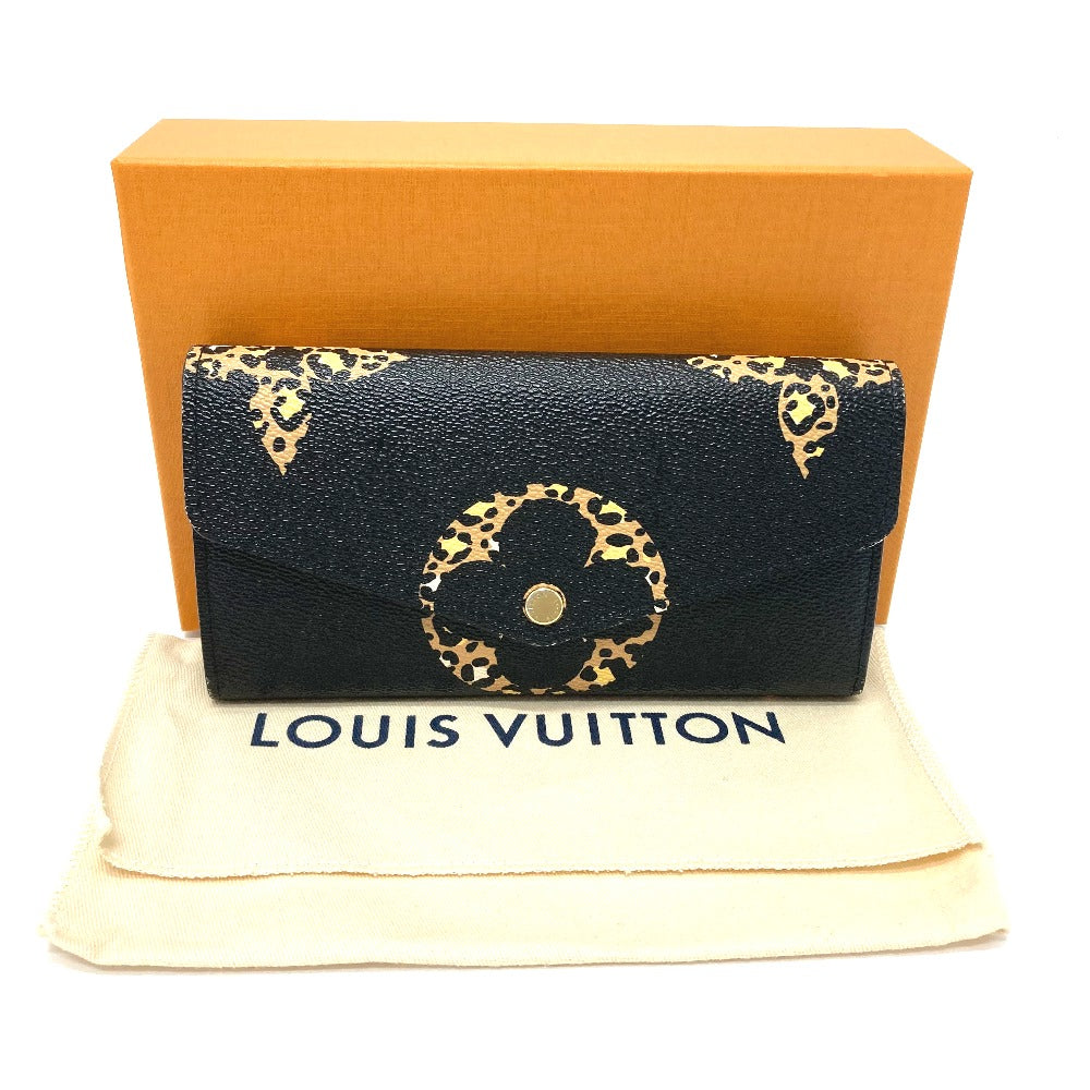 LOUIS VUITTON Long Wallet Purse M67875 Monogram canvas black Monogram jungle Portefeuille Sarah Women Used Authentic