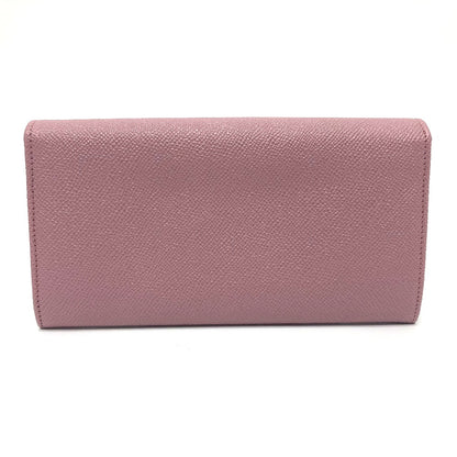 BVLGARI Long Wallet Purse 282869 leather Dusty pink type Bulgari Bulgari Logo clip Women Used Authentic