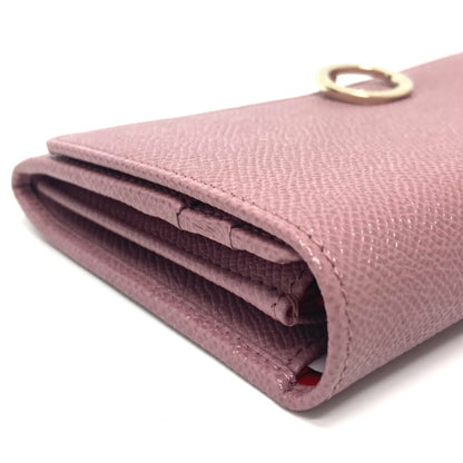 BVLGARI Long Wallet Purse 282869 leather Dusty pink type Bulgari Bulgari Logo clip Women Used Authentic