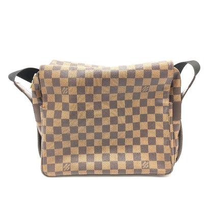 LOUIS VUITTON Shoulder Bag N45255 Damier canvas Brown Damier Naviglio Women Used Authentic