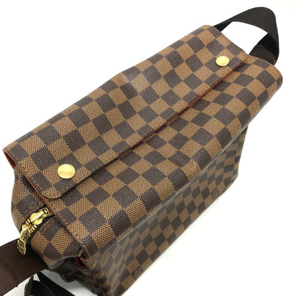 LOUIS VUITTON Shoulder Bag N45255 Damier canvas Brown Damier Naviglio Women Used Authentic