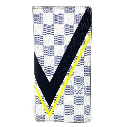 LOUIS VUITTON Long Wallet Purse N64007 Damier Azur Canvas Azur Damier Coastline America's Cup Portefeuille Brazza unisex(Unisex) Used Authentic