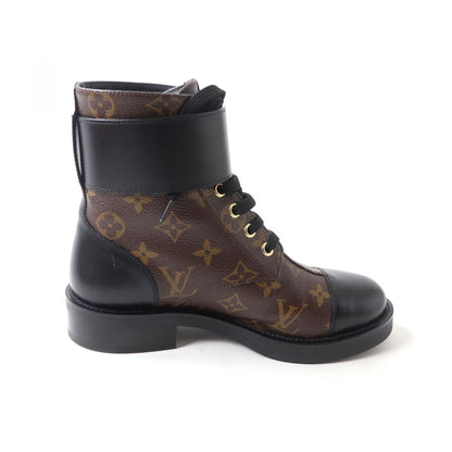 LOUIS VUITTON boots Monogram canvas Brown x black 35 1/2