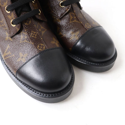 LOUIS VUITTON boots Monogram canvas Brown x black 35 1/2