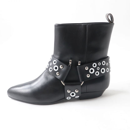 LOUIS VUITTON boots leather Black x white 37