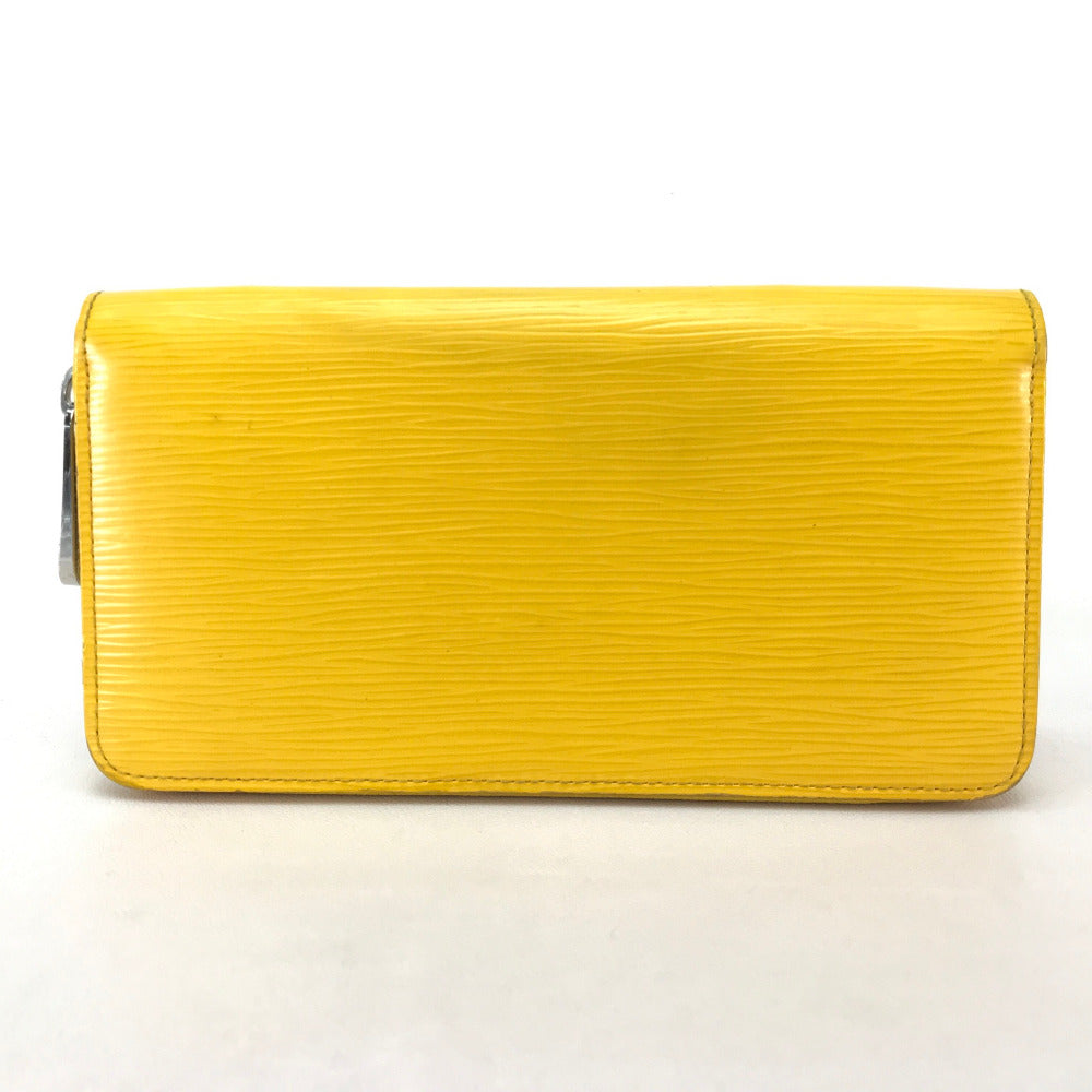 LOUIS VUITTON Long Wallet Purse Epi Leather yellow Epi Zippy wallet Women Used Authentic