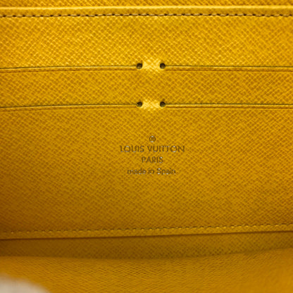 LOUIS VUITTON Long Wallet Purse Epi Leather yellow Epi Zippy wallet Women Used Authentic