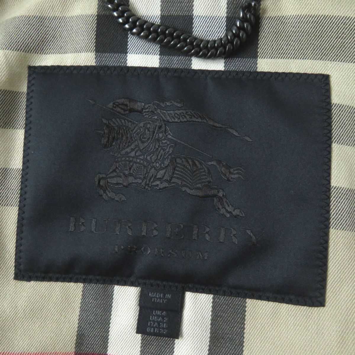 BURBERRY trench coat ー Navy x White x Black Paisley Pattern 36