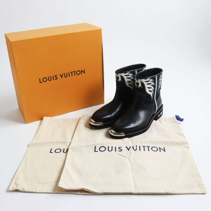 LOUIS VUITTON boots Suede leather black 7 1/2