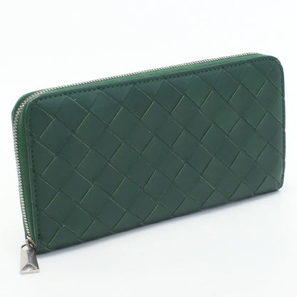 BOTTEGAVENETA Zip around wallet INTRECCIATO PurseZip Around Calfskin  green mens