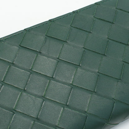 BOTTEGAVENETA Zip around wallet INTRECCIATO PurseZip Around Calfskin  green mens