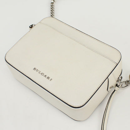 BVLGARI Logo Shoulder Bag Diagonal crossbody Calfskin White Women