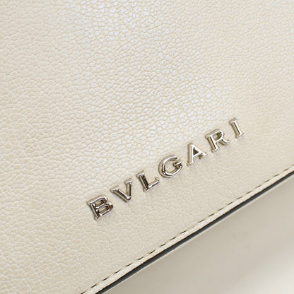 BVLGARI Logo Shoulder Bag Diagonal crossbody Calfskin White Women