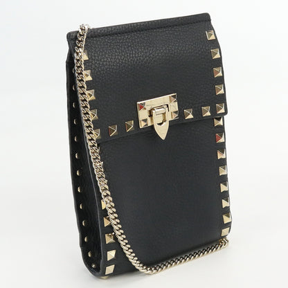 VALENTINO SW0P0S85 shoulder bag Rock studs Chain shoulder bag leather black Woman