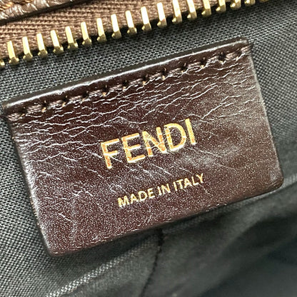 FENDI Tote Bag Bag Shoulder Bag Zucca FF pattern Shoulder Leather / canvas 8BH268 Brown Women Used Authentic