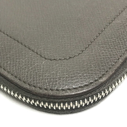 HERMES Clutch bag bag business bag L-shaped fastener Zip computer Epsom Gray unisex(Unisex) Used Authentic